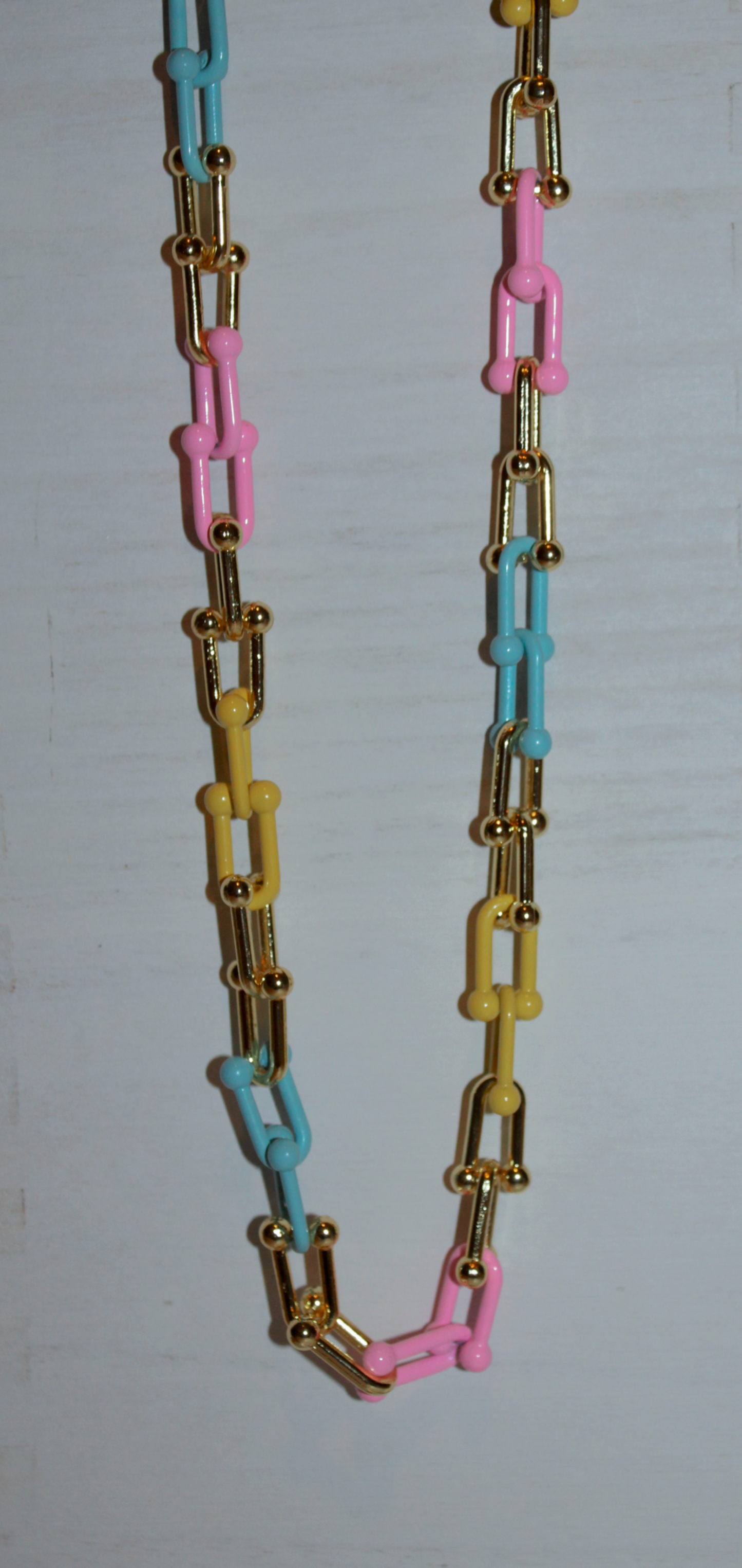 Pink, Yellow, Gold and Teal chain