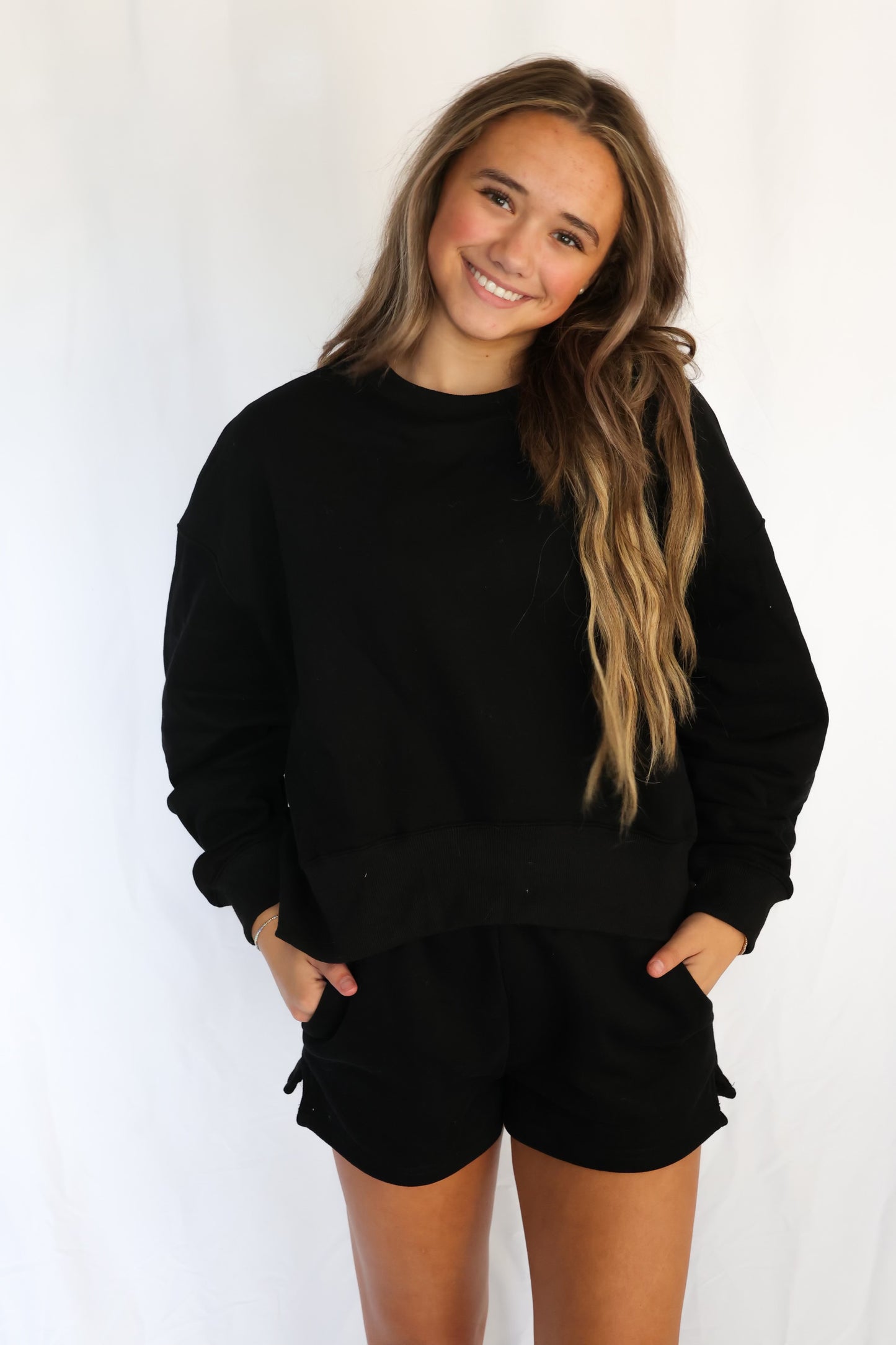Black Sweatshirt Set
