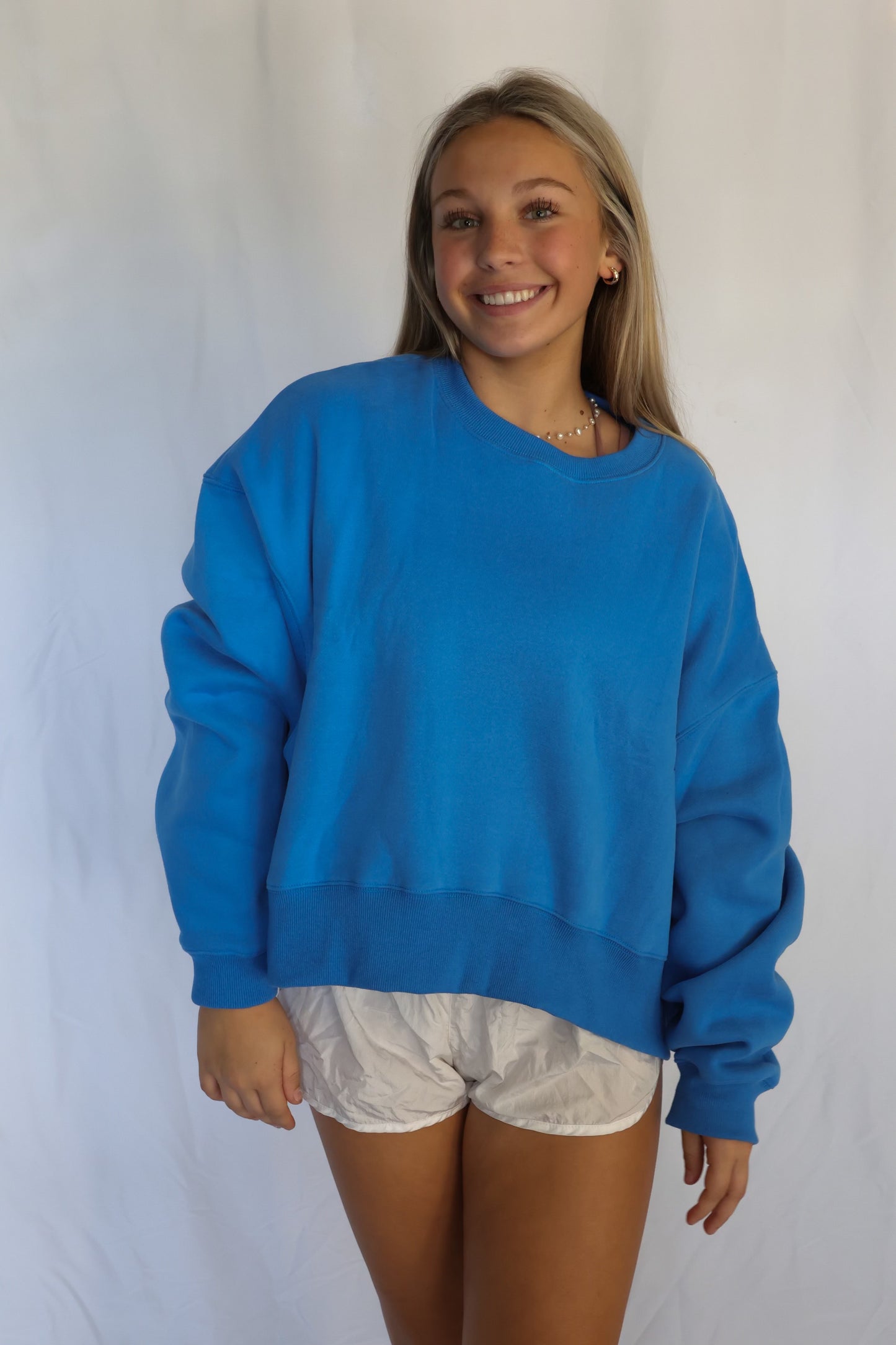 Blue Crop Sweatshirt
