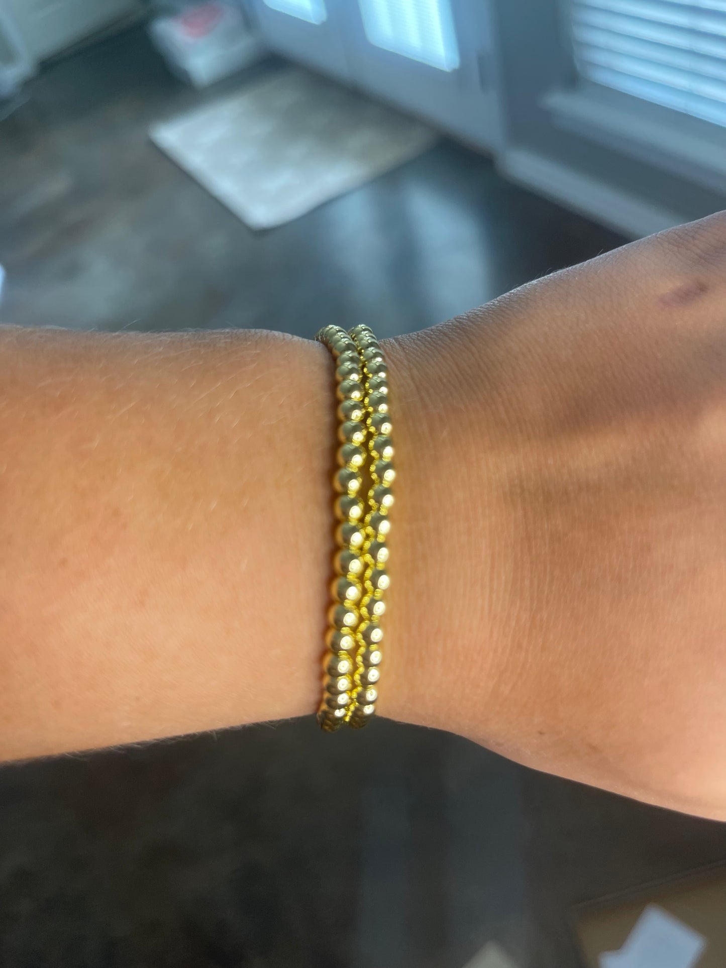 Small Gold Beaded Bracelet Set