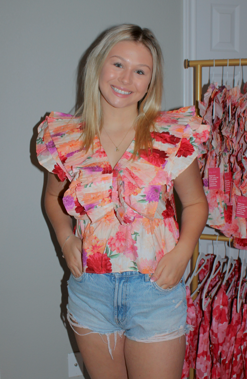 Buddy Love Ruffle Pleated Top