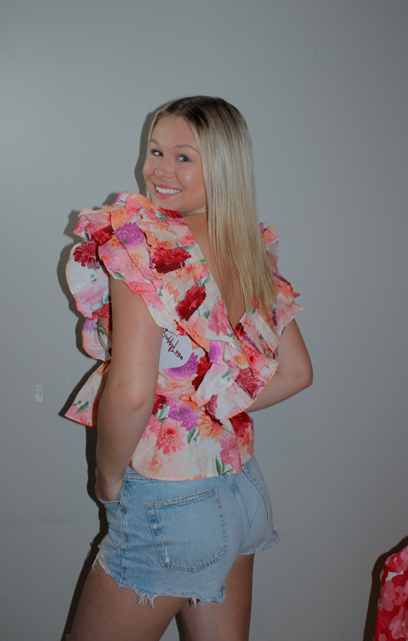 Buddy Love Ruffle Pleated Top