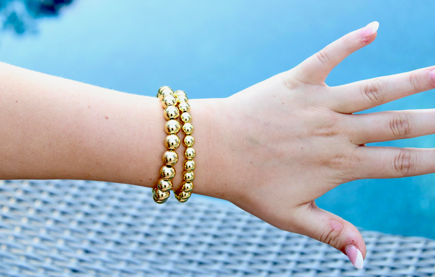 Gold Beaded Bracelet Set
