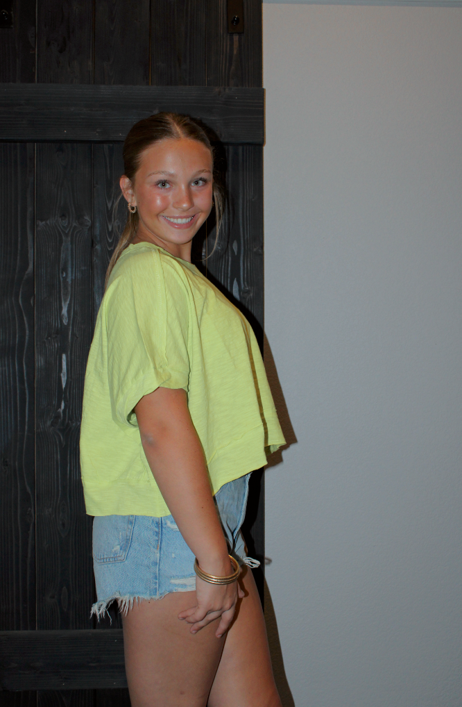Madi Cropped Pocket Tee, Lemon