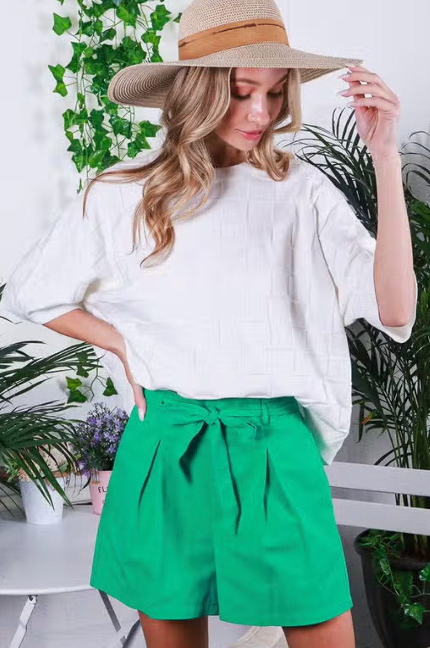 White Short Sleeve Sweater