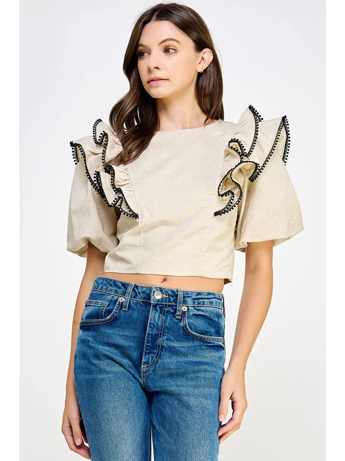 Timeless Ruffle Linen Top