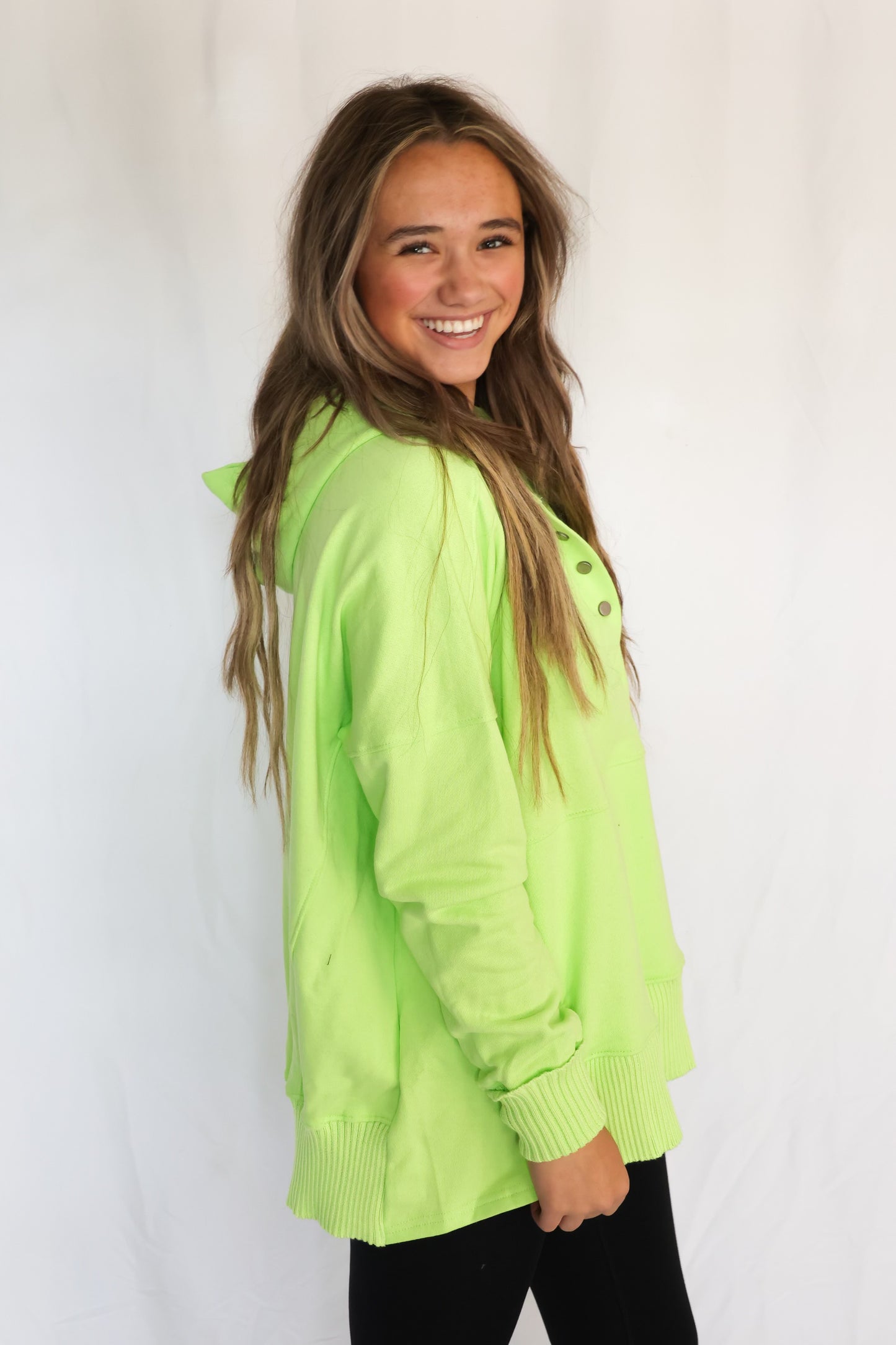 Rhylan Lime Hooded Top