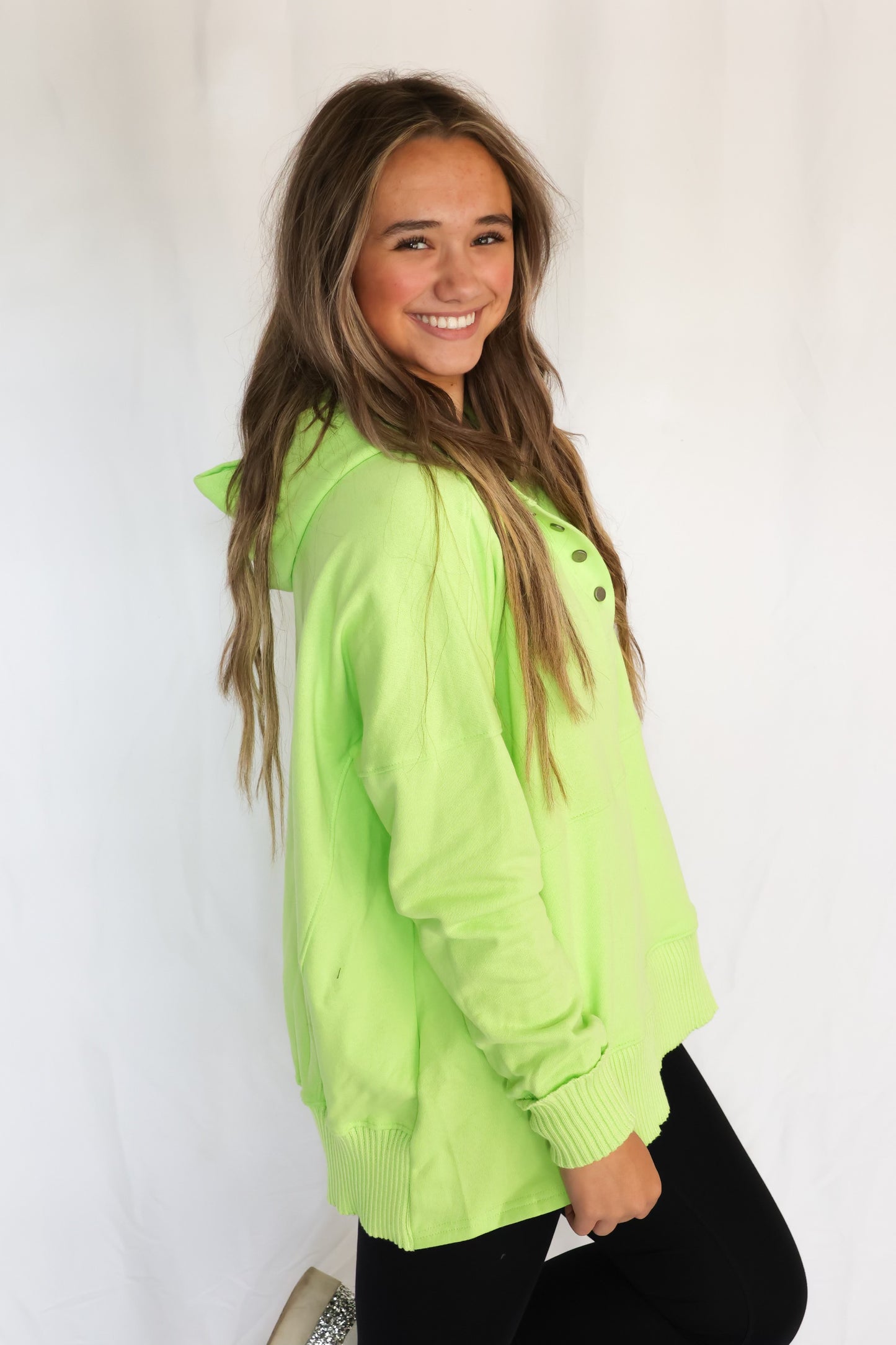 Rhylan Lime Hooded Top