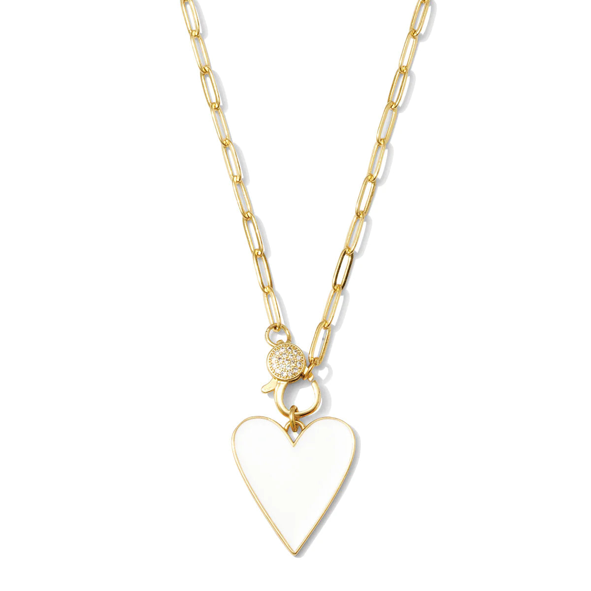 White Heart Necklace