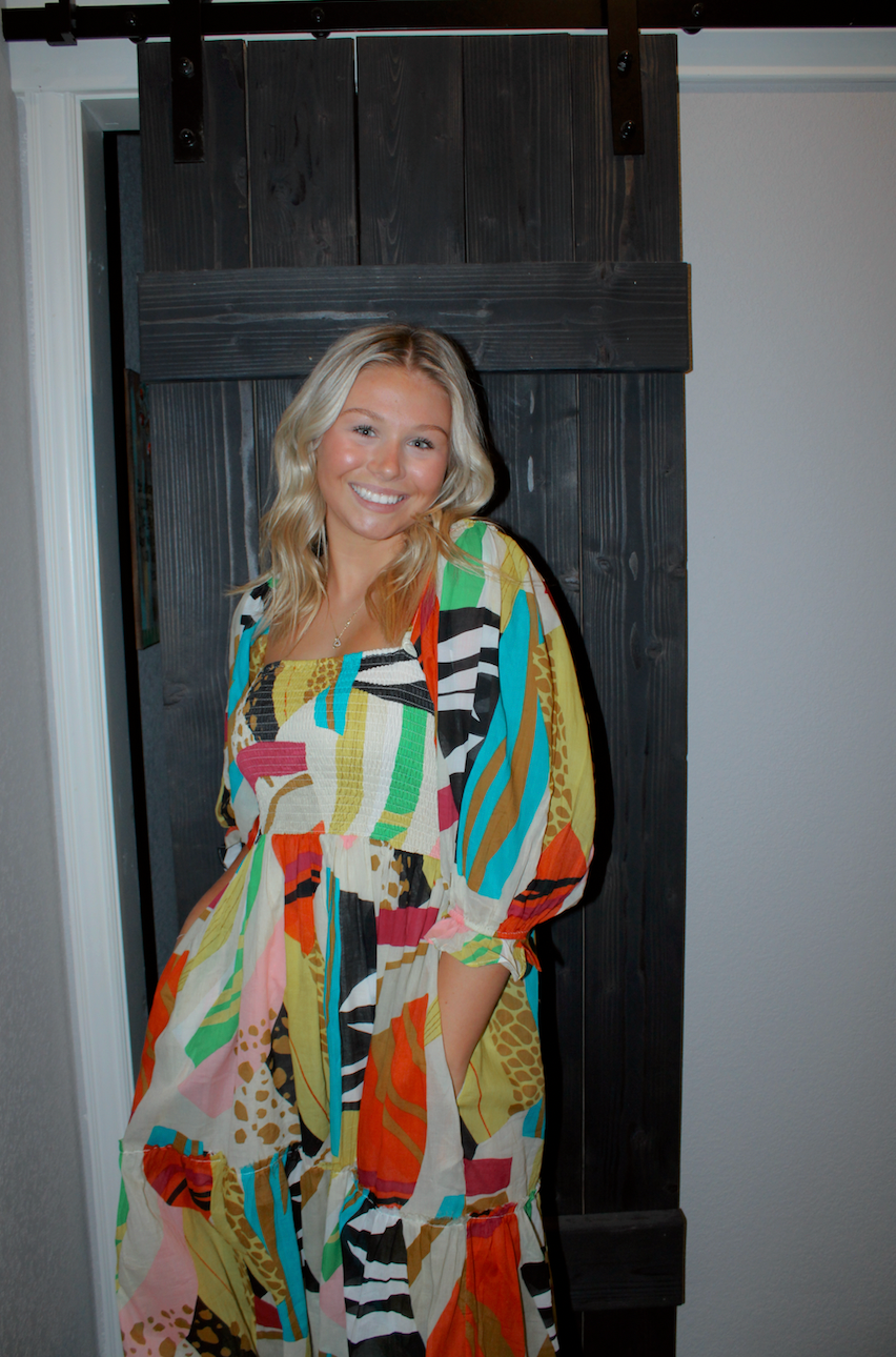 Color Abstract Maxi Dress