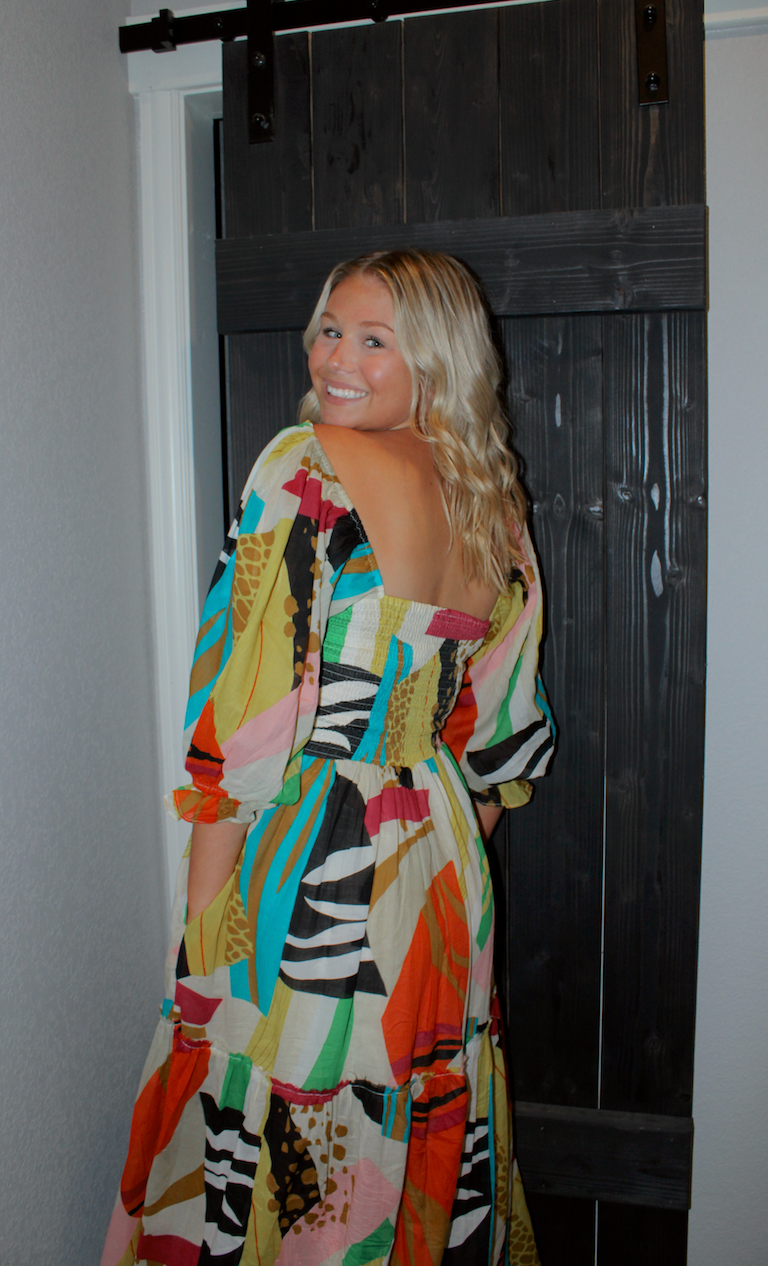 Color Abstract Maxi Dress