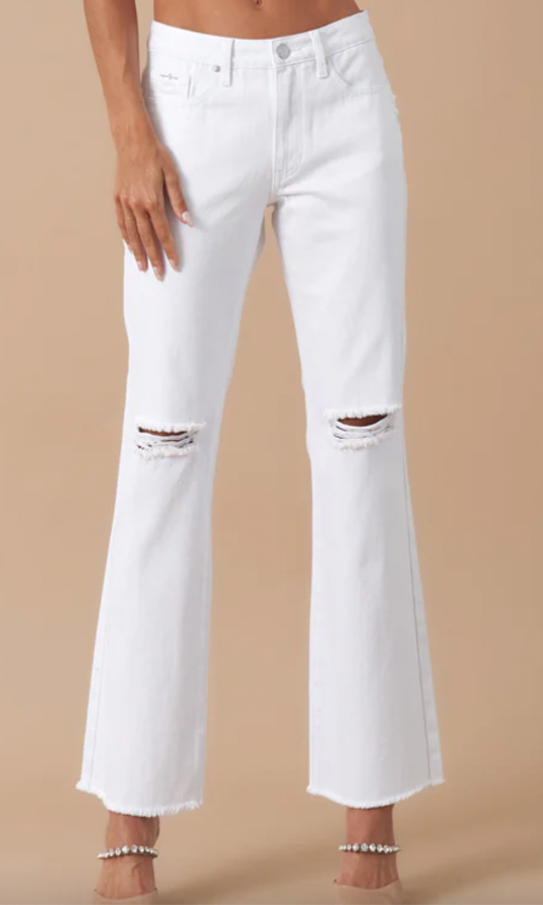 High Rise White Jean