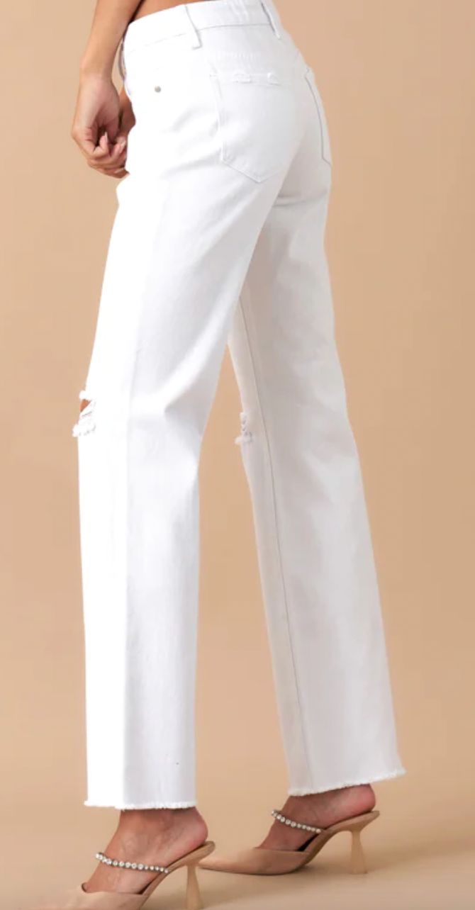 High Rise White Jean