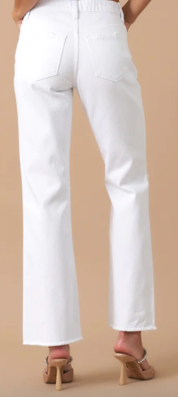High Rise White Jean