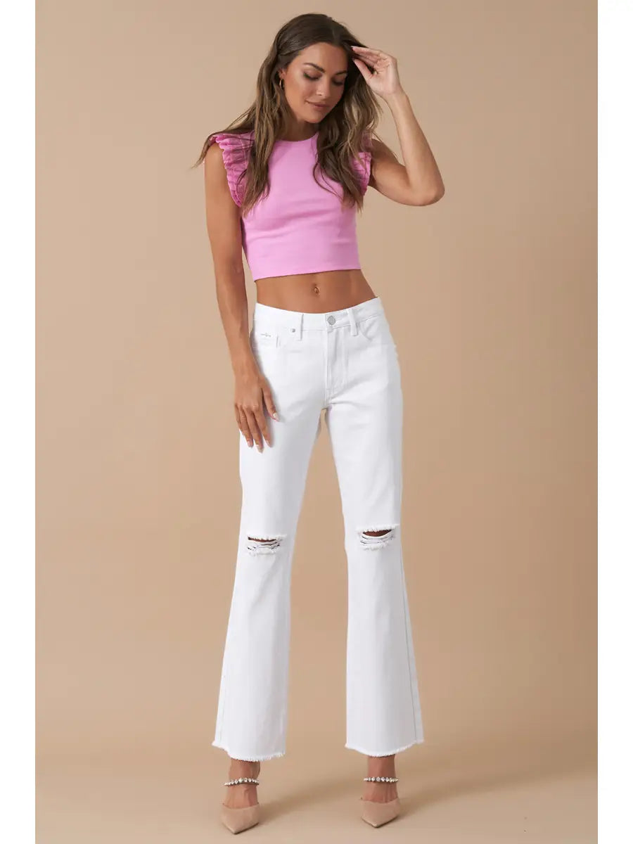 High Rise White Jean